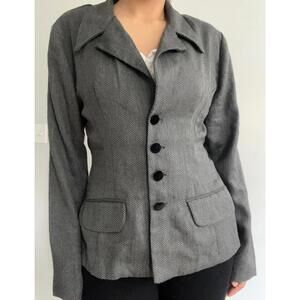 Women’s cute black blazer fitted well